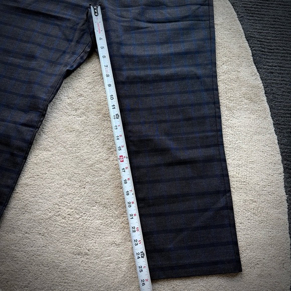 Jack & Jones Premium Men’s Trousers Pants in Charcoal Gray & Navy Blue Check - Picture 15 of 15